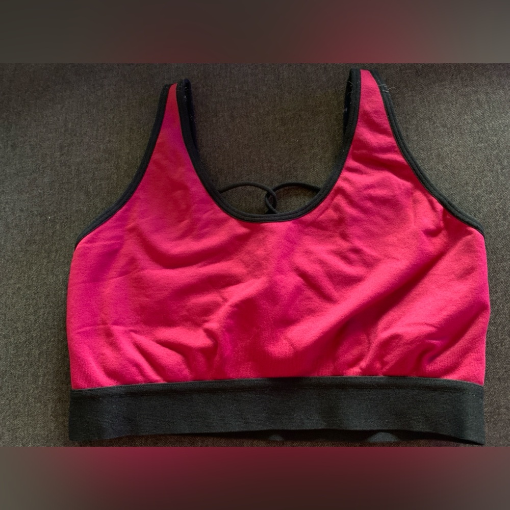 Red and Black Sports Bra